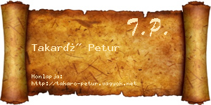 Takaró Petur névjegykártya